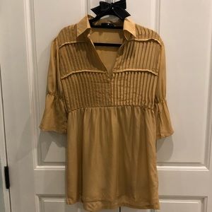 Neutral Long Silk Blouse